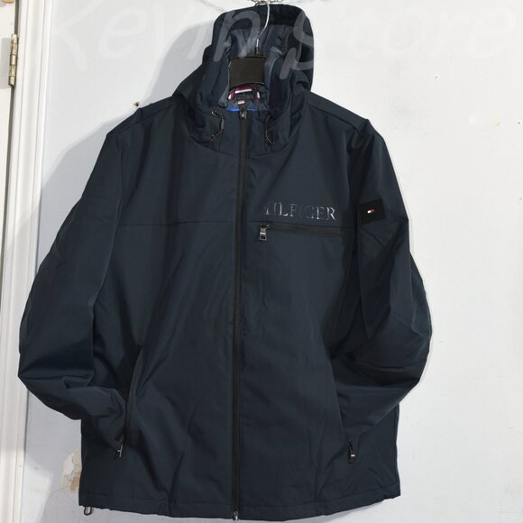 Blue- Tommy Hilfiger Men's Performance Jacket - Picture 3 of 8
